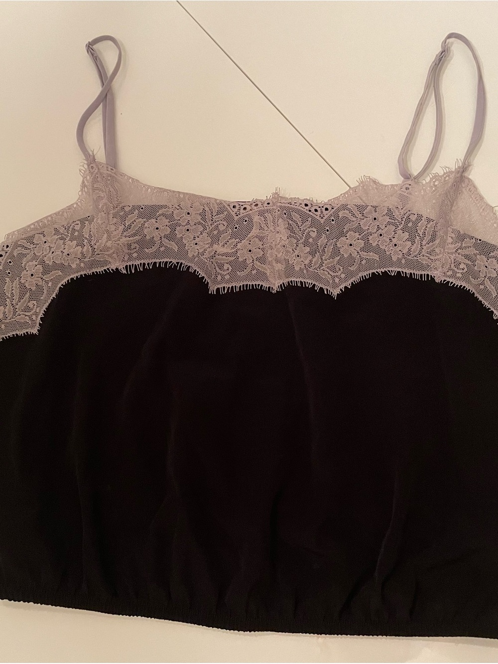 Free People Black Cami with Lavender Lace